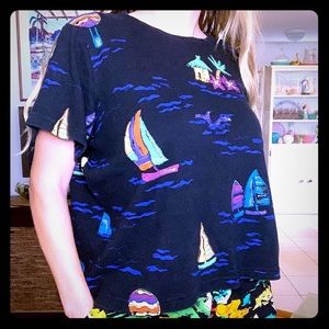 Vintage Tropical Cropped T-shirt